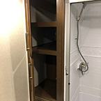The linen closet in every Crusader lite bathroom offers ample space for towels and other toiletries.
